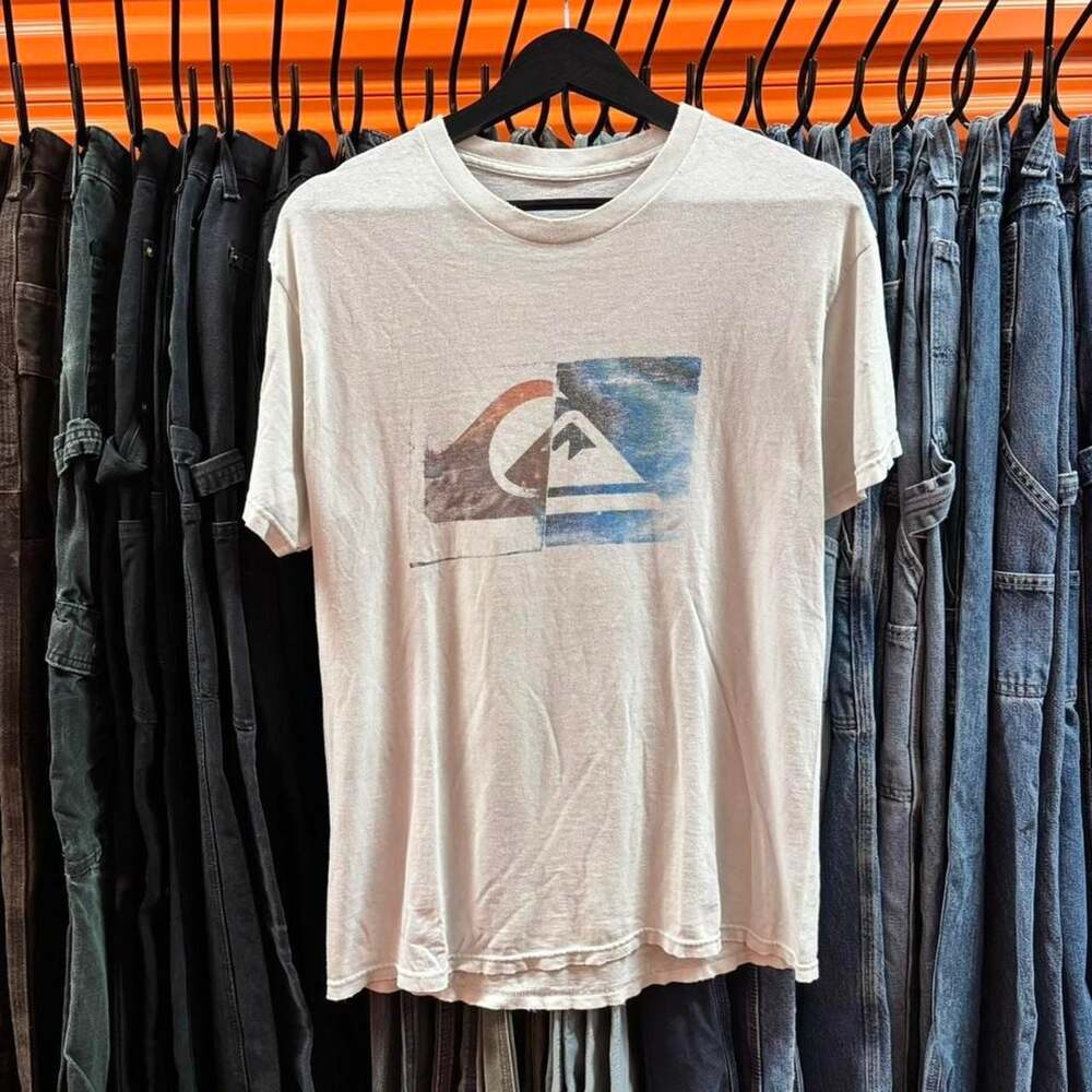 Vintage 90s Quiksilver Faded Graphic T-Shirt, Size Large - Y2K Skater Surfwear